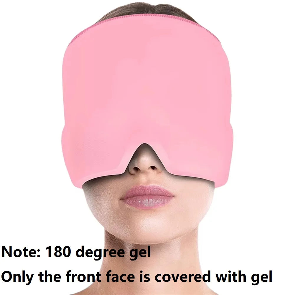180/360Degree Gel Ice Headache Migraine Relief Hat Cold Compress Therapy Cap Ice Head Wrap Pack For Pressure Relieve Pain Mask