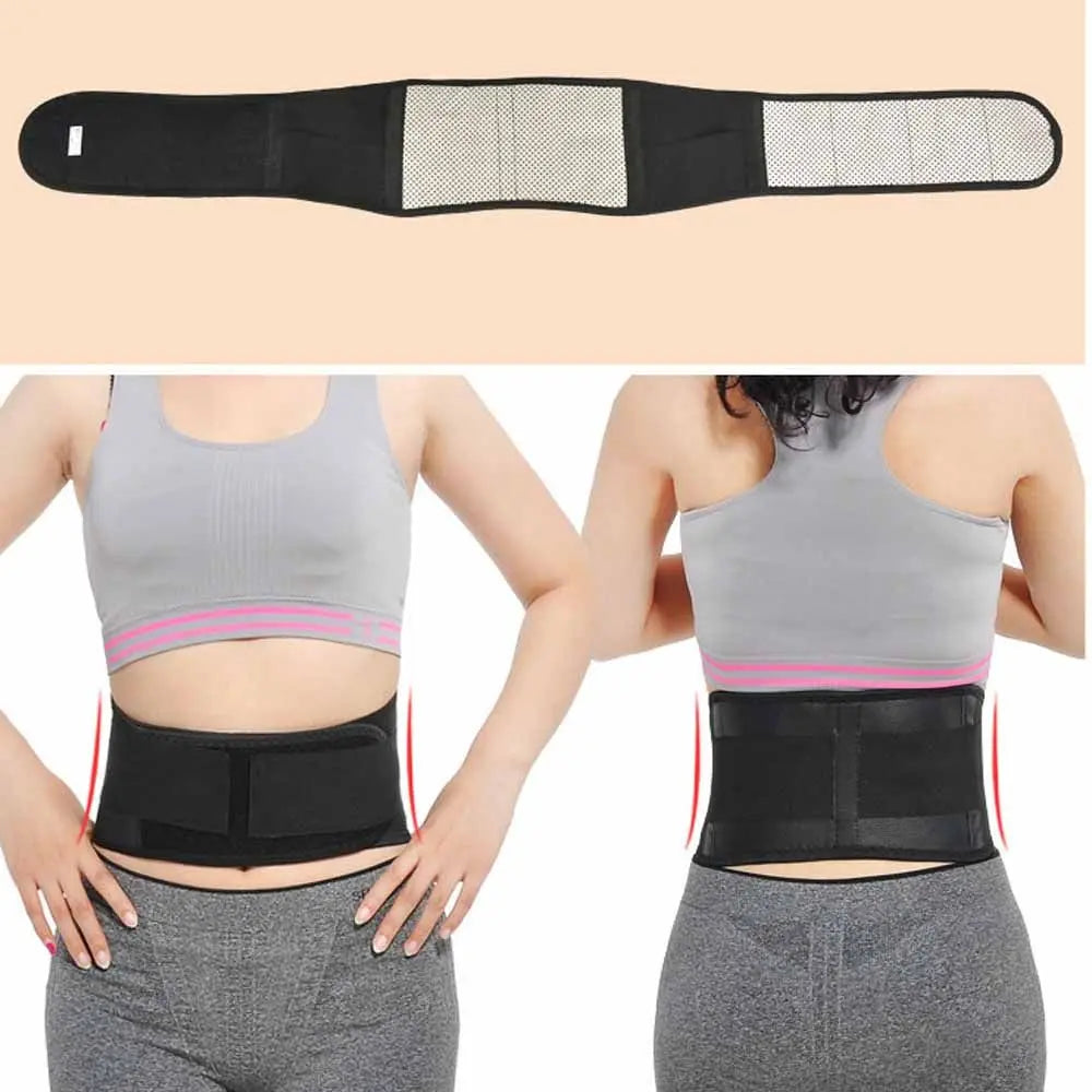 Unisex Magnetic Back Support Belt Adjustable Self Heating Therapy Back Waist Support Belt Lumbar Brace Massage Band Health Care