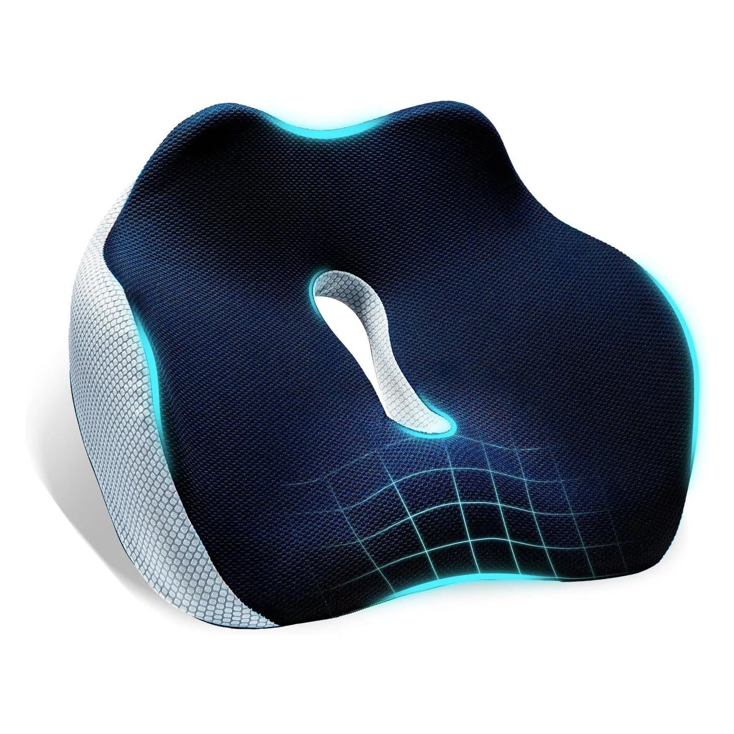 Large Memory Foam Seat Cushion – Sciatica & Tailbone Pain Relief, Non-Slip
