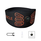 Abdominal Muscle Toner EMS Muscle Stimulator Electric Toning Belt Waist Trainer USB Recharge Body Weight Loss Fitness Massager