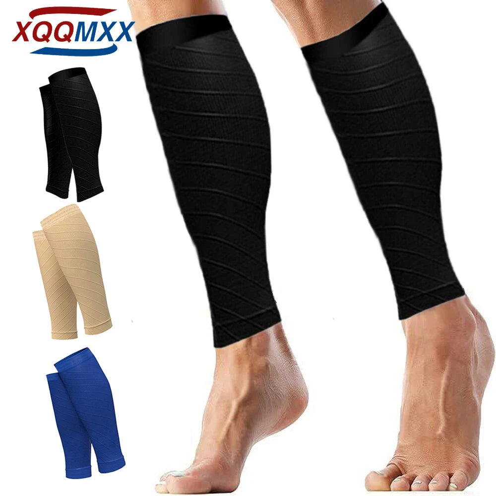 Sport Compression Calf Sleeves 20-30 mmHg – Footless Compression Socks for Shin Splints, Running & Cycling