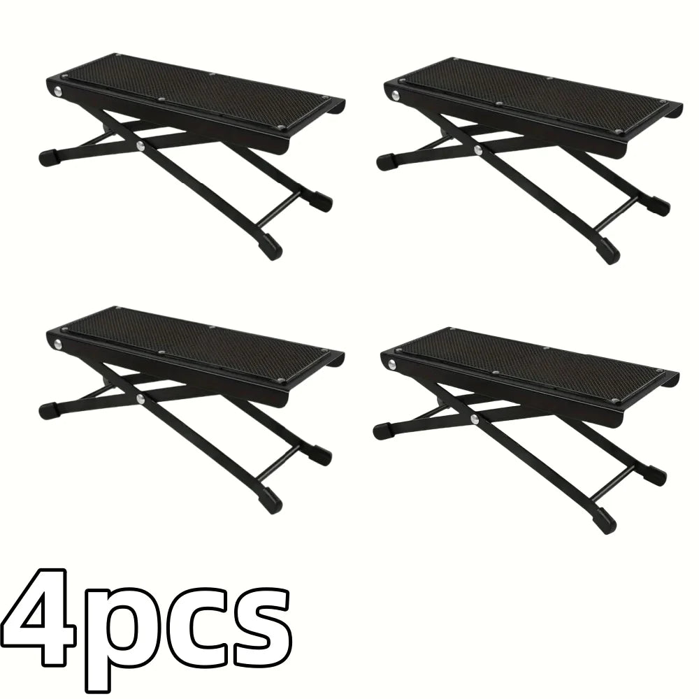 Folding Foot Rest 4-Height Adjustable Pedal Footrest Stand for Beauty Salons Home Pedicures Toe Nail Tool and Guitar Pedal Stool