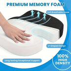 HEALTENCE Memory Foam Chair Cushion – Ergonomic Hip & Back Support