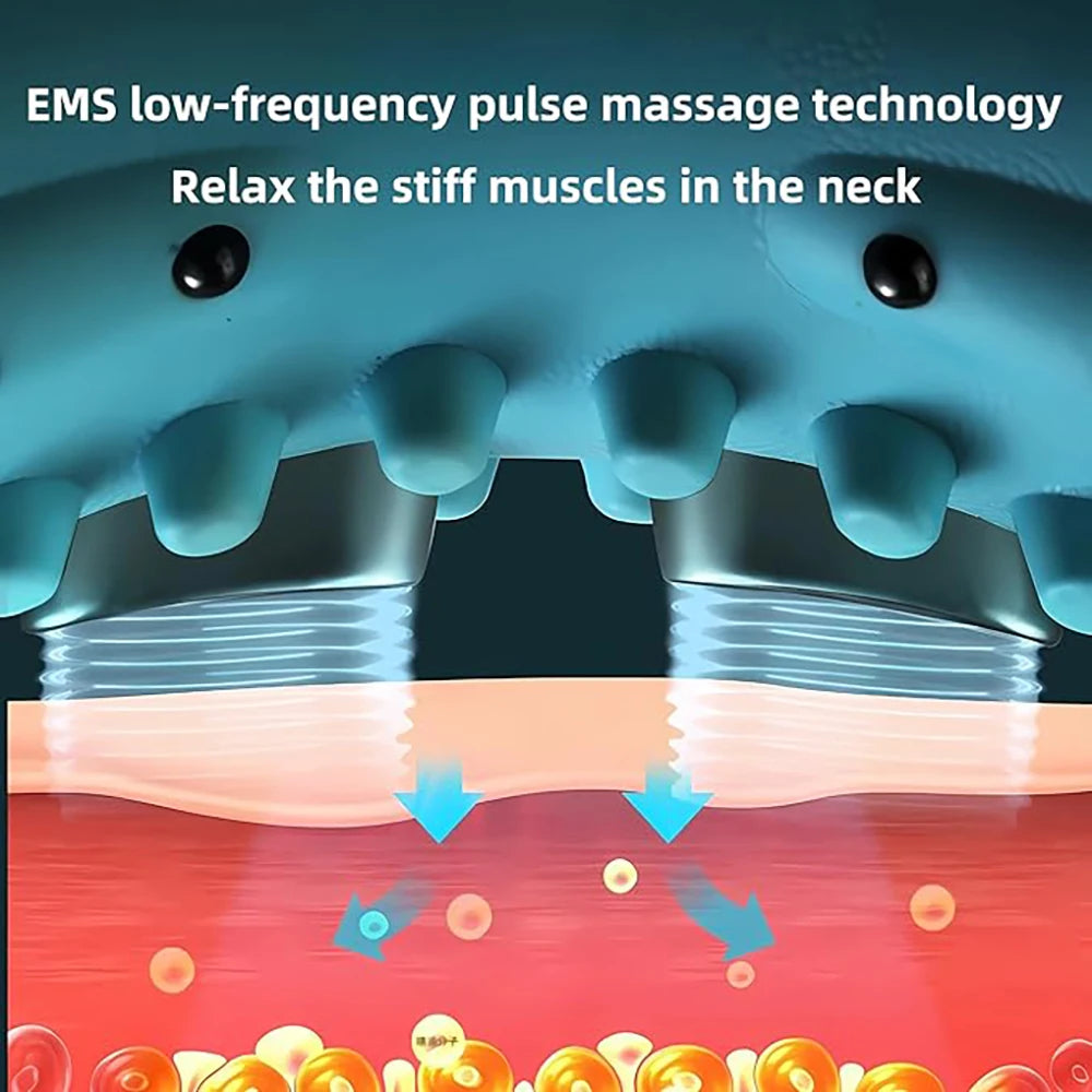 Heated EMS Cervical Neck Massager – Electric Pulse Spine Traction Stretcher Pillow