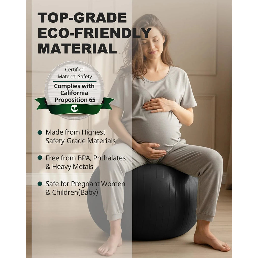 Yoga Balance Ball – Anti-Burst Pilates Exercise Ball for Home Fitness, Pregnant Women & Rehabilitation (55/65/75/85cm)