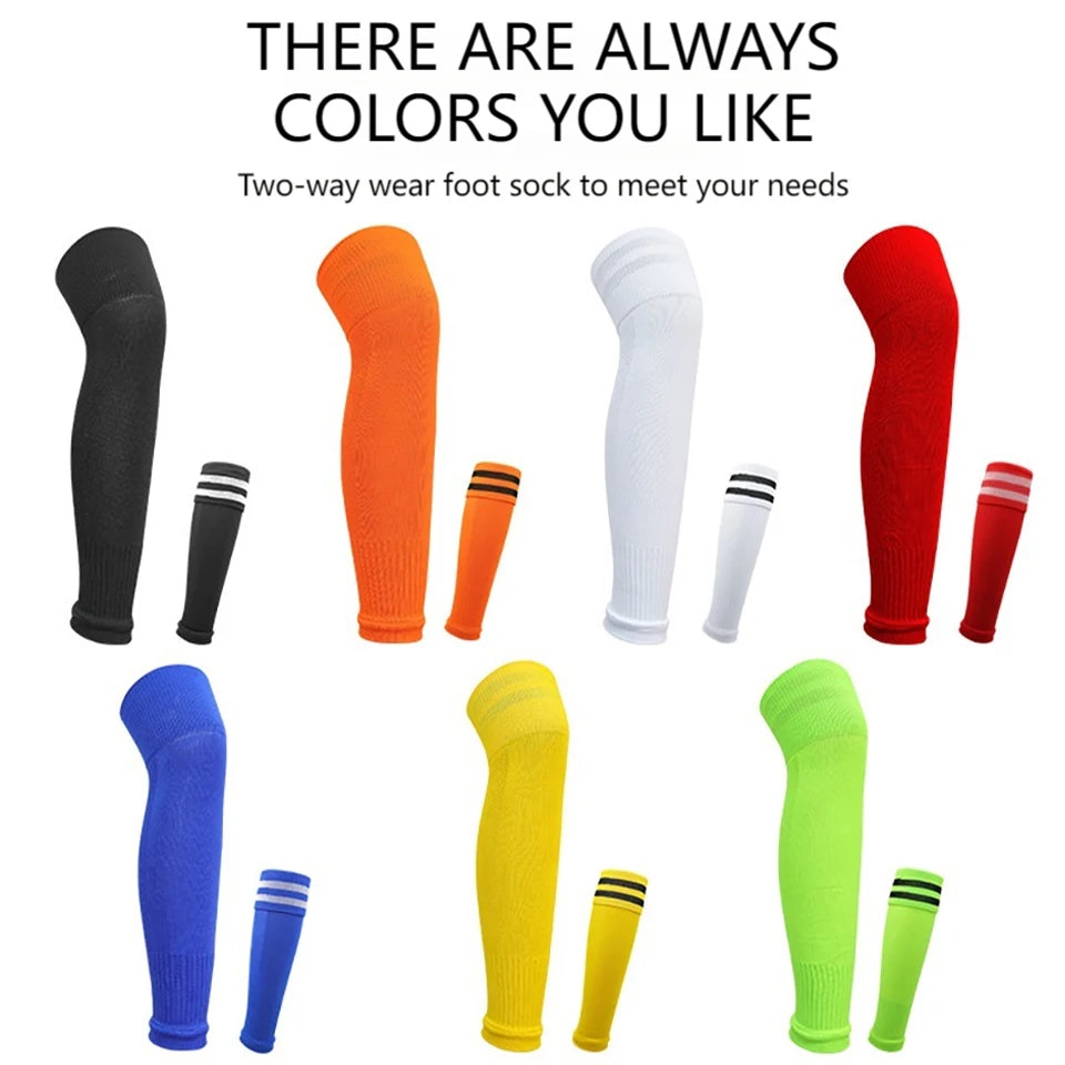 Loogdeel 1Pair Football Sock Calf Sleeves Adult Knee Protection Sports Socks High Tube Breathable Soccer Leg Warmers Shin Guard