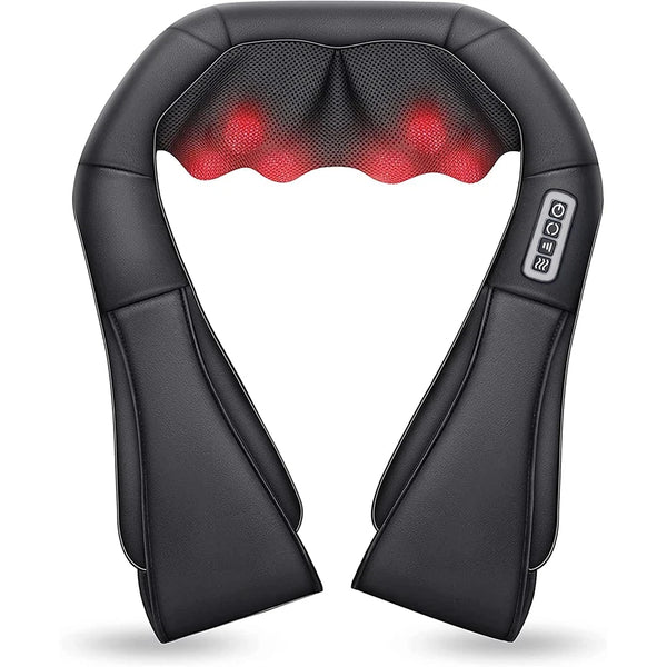 Shiatsu Heated Neck & Shoulder Massager Pillow – Deep Kneading Electric Body Massage