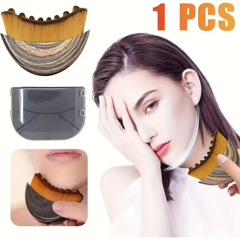 Lymphatic Contour Face Brush – Chin & Jawline Sculpting Drainage Massager for Precise Skin Fit