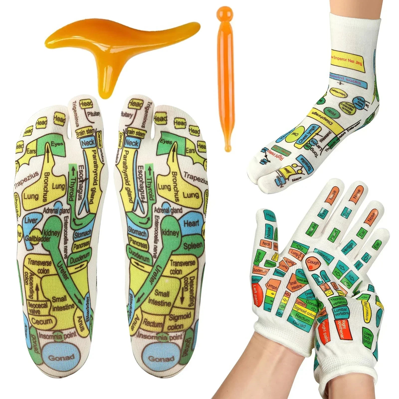 Reflexology Socks & Gloves – Acupressure Foot & Hand Relief