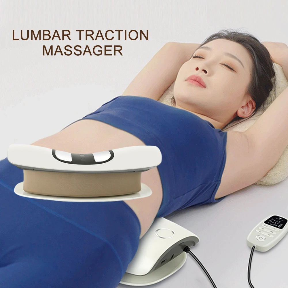 Inflatable Lumbar Traction Massager – Back Stretcher with Vibration