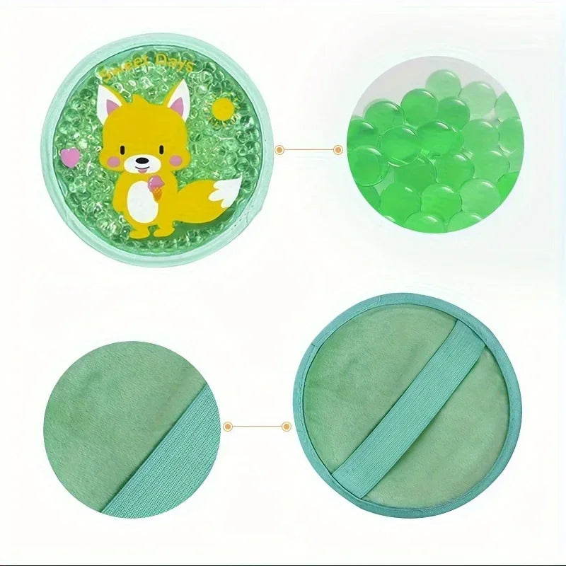 Reusable Cartoon Gel Ice Pack – Cute Dual Hot & Cold Compress for Elbow, Knee, Toothache & First Aid