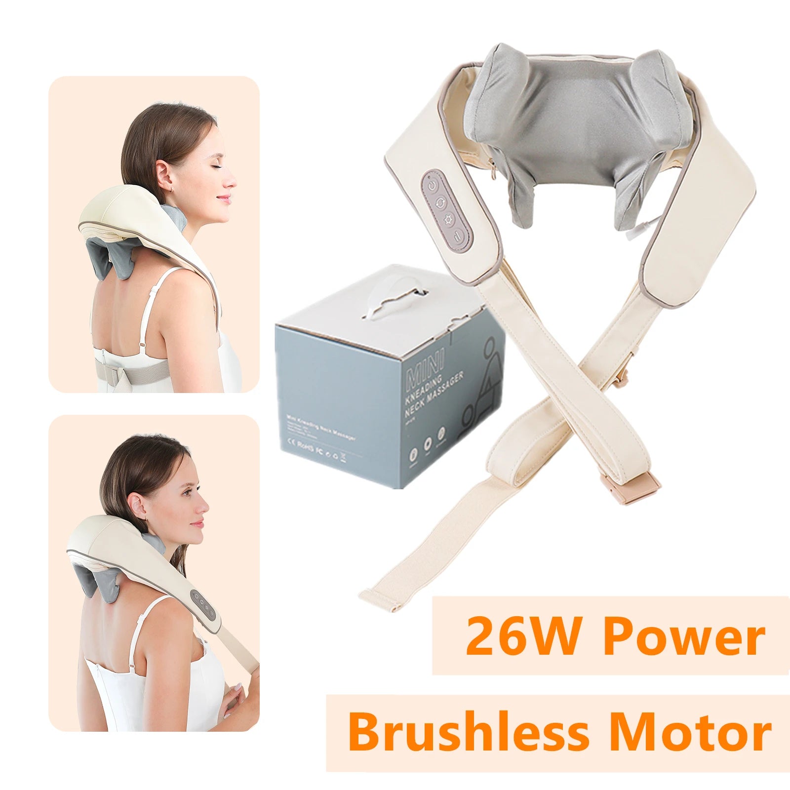 Foreverlily 26W Wireless Neck & Shoulder Kneading Massager Shawl – Trapezius & Cervical Relief