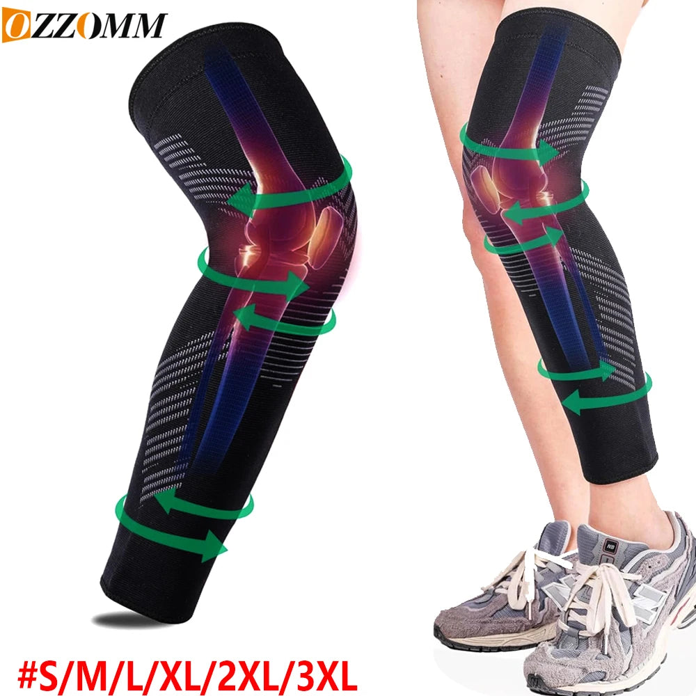 Full-Length Compression Leg Sleeve – Knee & Calf Support for Pain Relief & Sport Workouts (Men & Women)