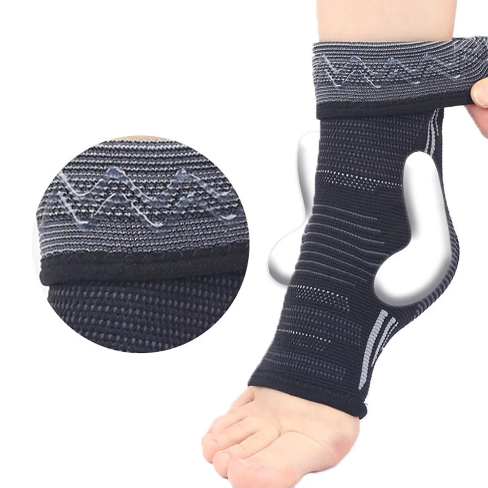 Toeless Ankle Compression Sleeve with Silicone Gel – Plantar Fasciitis & Heel Support