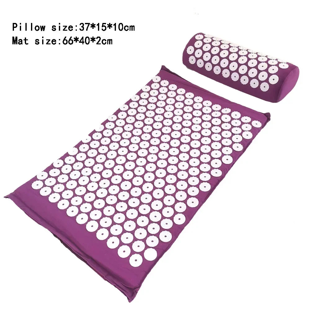 Acupressure Mat & Pillow Set – Spike Cushion Yoga Mat for Back, Body & Stress Pain Relief