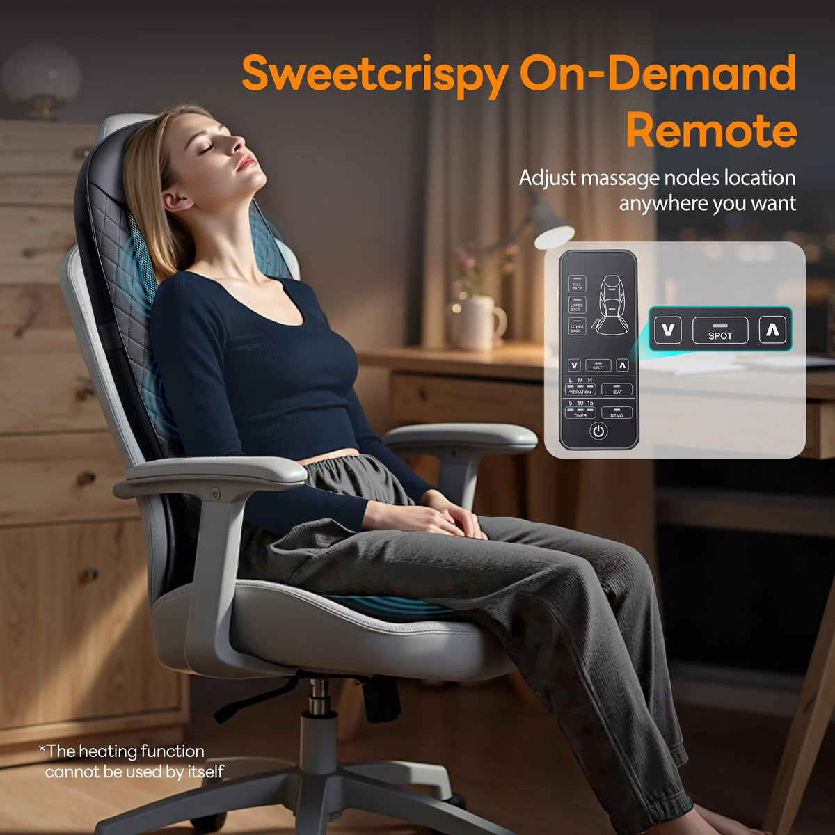 Electric Back Massager with Heat - Chair Pad