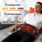 Electric Heating Vibration Waist Massage Belt 3 Gears Hot Compress Lumbar Brace Spine Decompression Massager Back Support Belt