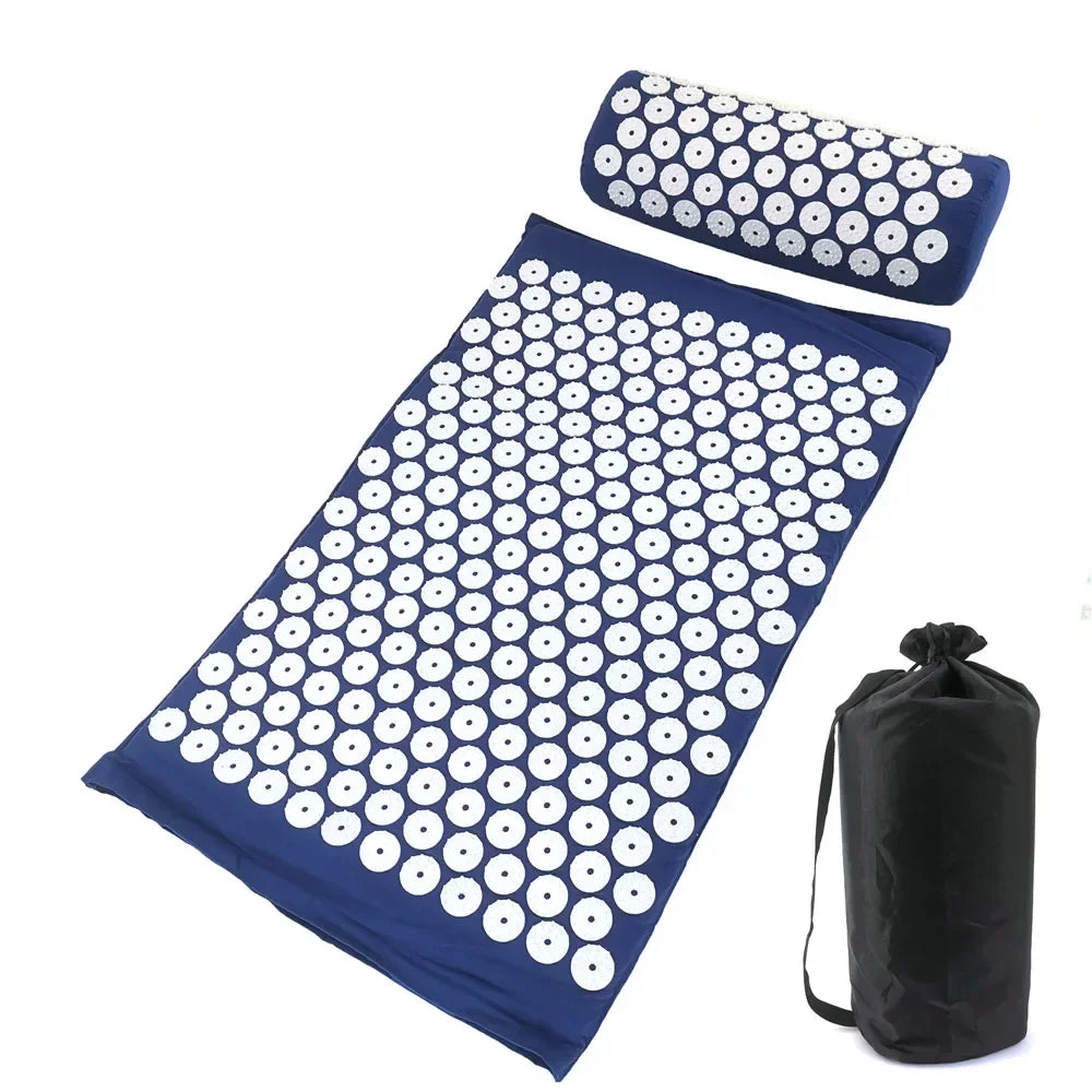Acupressure Mat & Pillow Set – Spike Cushion Yoga Mat for Back, Body & Stress Pain Relief