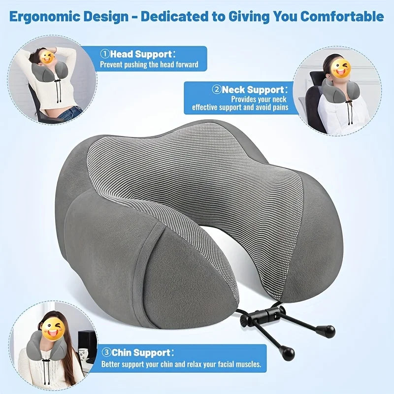 1pc Slow Rebound Travel Pillow,U-shaped Headrest Neck SupportPillow,Nap Pillow Travel Airplane Pillow For Office travel Airplane