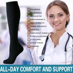 6 Pairs Solid Color Compression Socks Nurse Compression Socks Black Skin Color