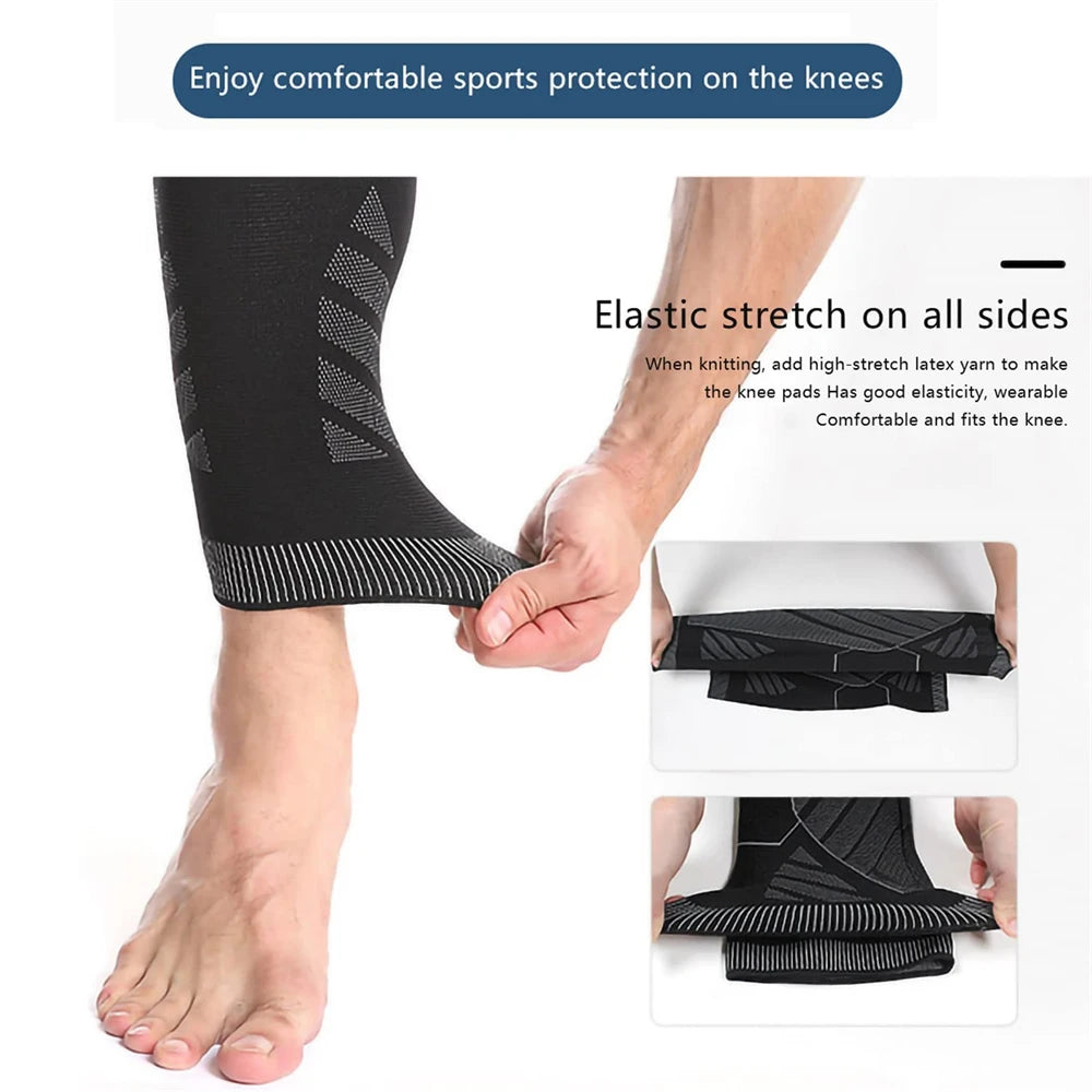 BraceTop Full Leg Compression Sleeves – Long Knee Brace & Leg Support for Basketball, Football & Knee Pain Relief