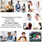 Posture Corrector for Men & Women – Adjustable Upper Back Brace with Muscle Memory Support Straightener