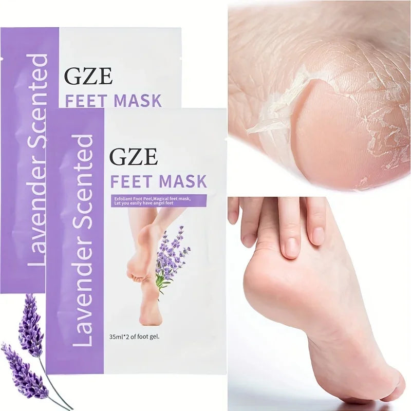 GZE Foot Peel Mask – Exfoliating Feet Mask for Dry, Rough & Cracked Heels, Callus & Dead Skin Removal
