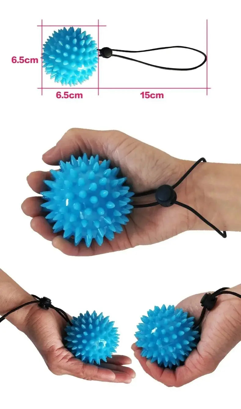 Finger Grip Strengthener & Spiky Massage Ball – Rehab Therapy Hand Grip for Elderly, Wrist & Finger Strength Training