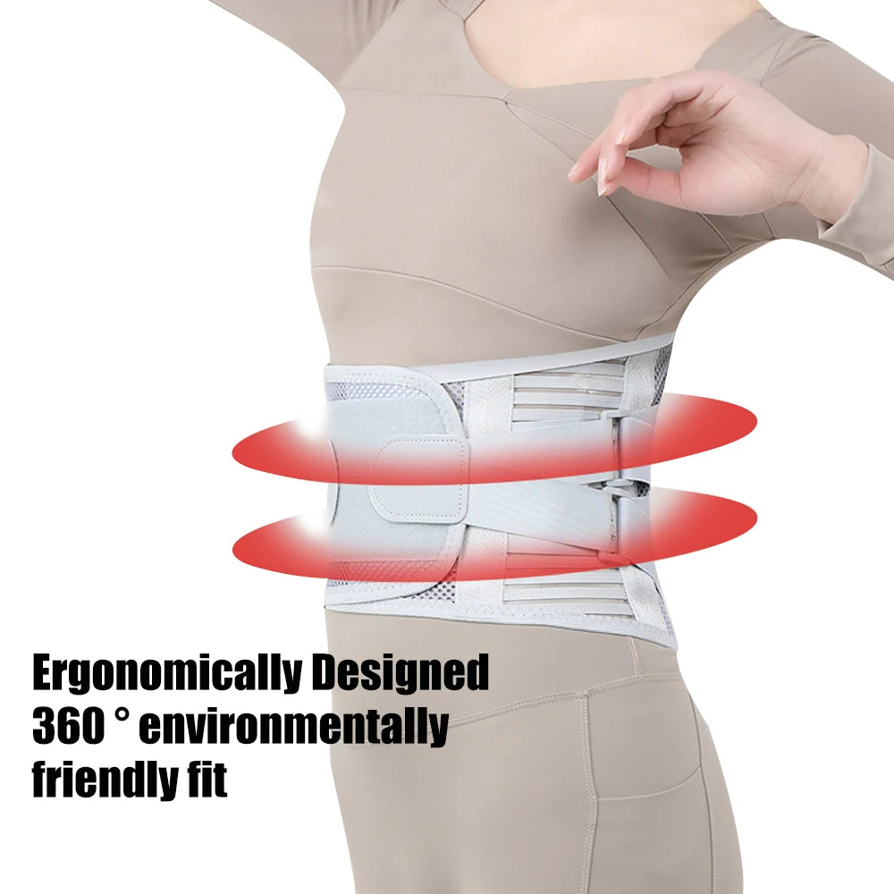 Back Brace Lumbar Support for Men & Women – Breathable Soft Mesh with 5 Stays for All-Round Back Support