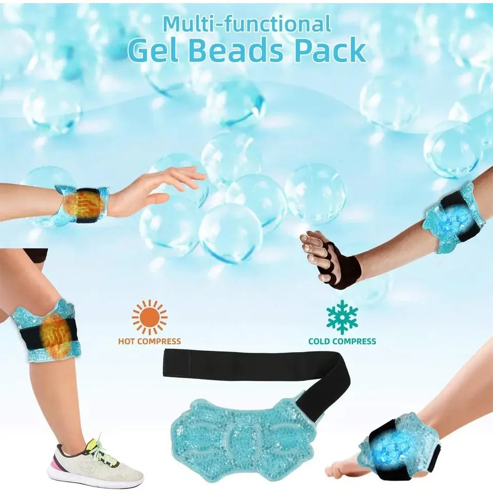 Hot & Cold Ankle & Foot Gel Ice Pack Wrap – Adjustable Strap for Sprains & Plantar Fasciitis