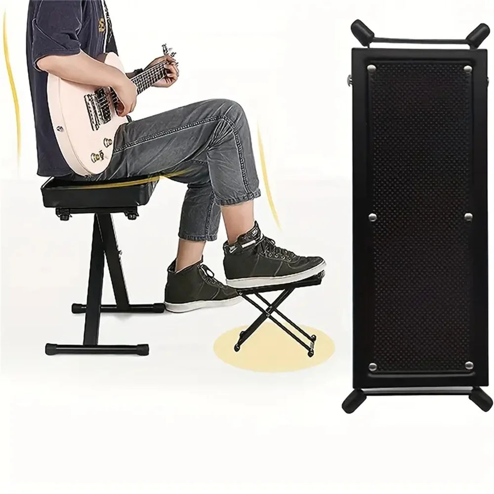 Folding Foot Rest – 4-Height Adjustable Pedal Footrest for Beauty Salons, Home Pedicures & Guitar Pedal