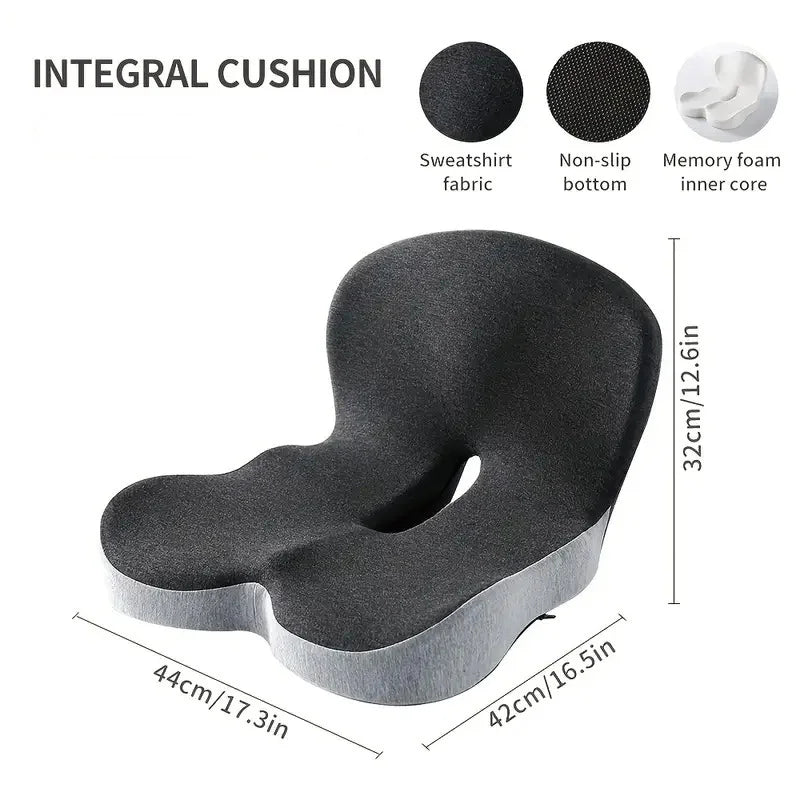 HEALTENCE Memory Foam Car Seat & Office Cushion – Waist & Lumbar Support