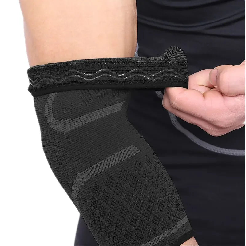 Elastic Nylon Elbow Support Pad – Sweat-Absorbing Arm Sleeve Brace for Gym, Basketball & Sports Safety