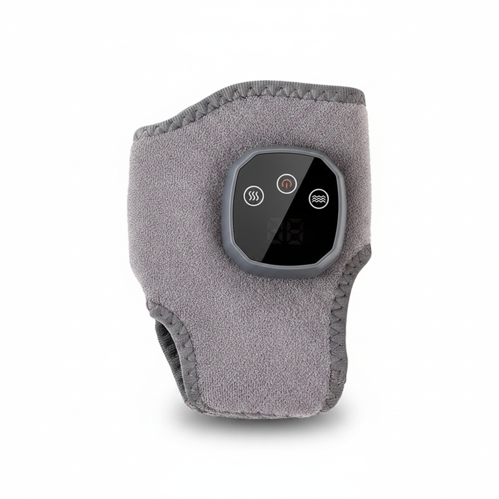 Electric Heat & Vibration Ankle Wrist Massager – Hot Compress Therapy Heated Wrap Brace