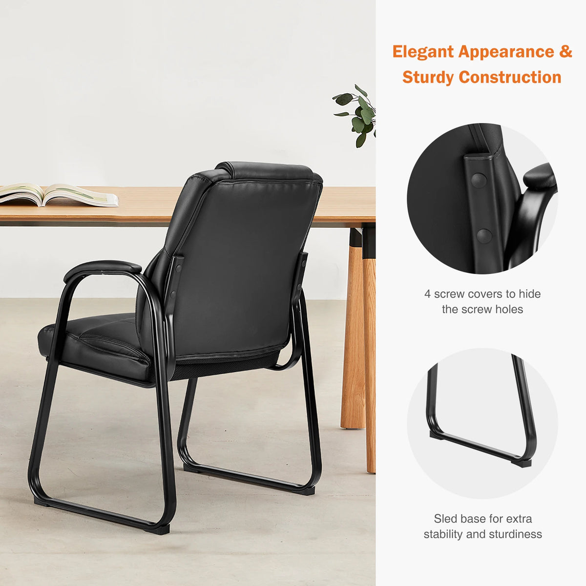 JHK Ergonomic Padded Gaming Chair – Waterproof PU Leather Living Room & Waiting Room Seat with Thickened Sponge