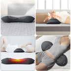 Okayso 3-in-1 Lumbar Support Pillow – Adjustable Height Back Massager & Heated Memory Foam Waist Pillow
