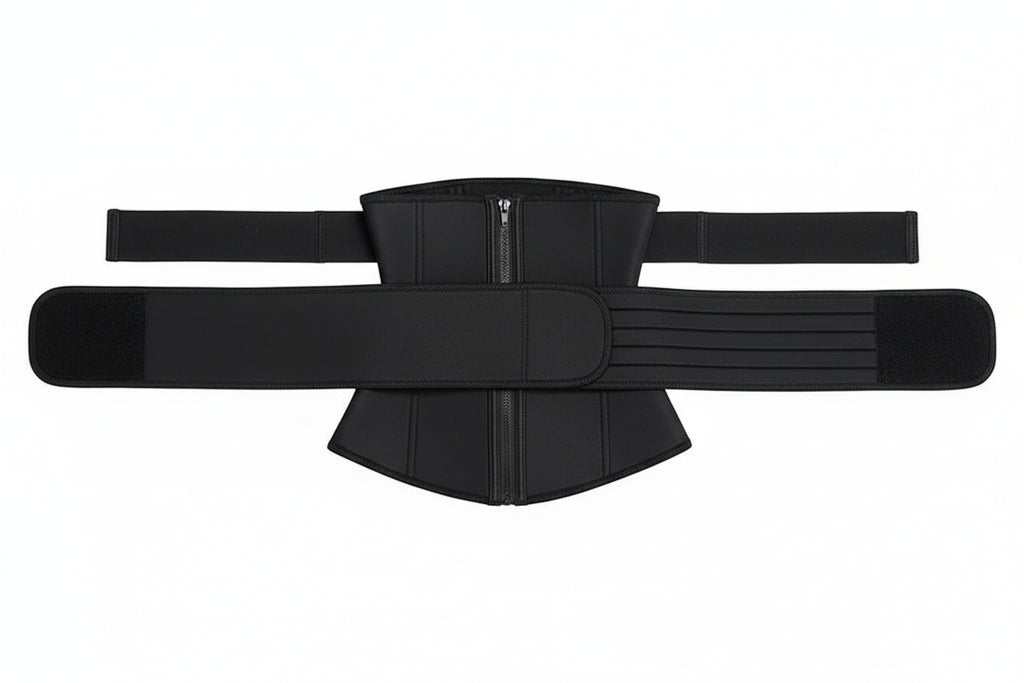 Adjustable Neoprene Waist Trainer for Women – Double Belt Corset with Zipper for Tummy Control & Back Support