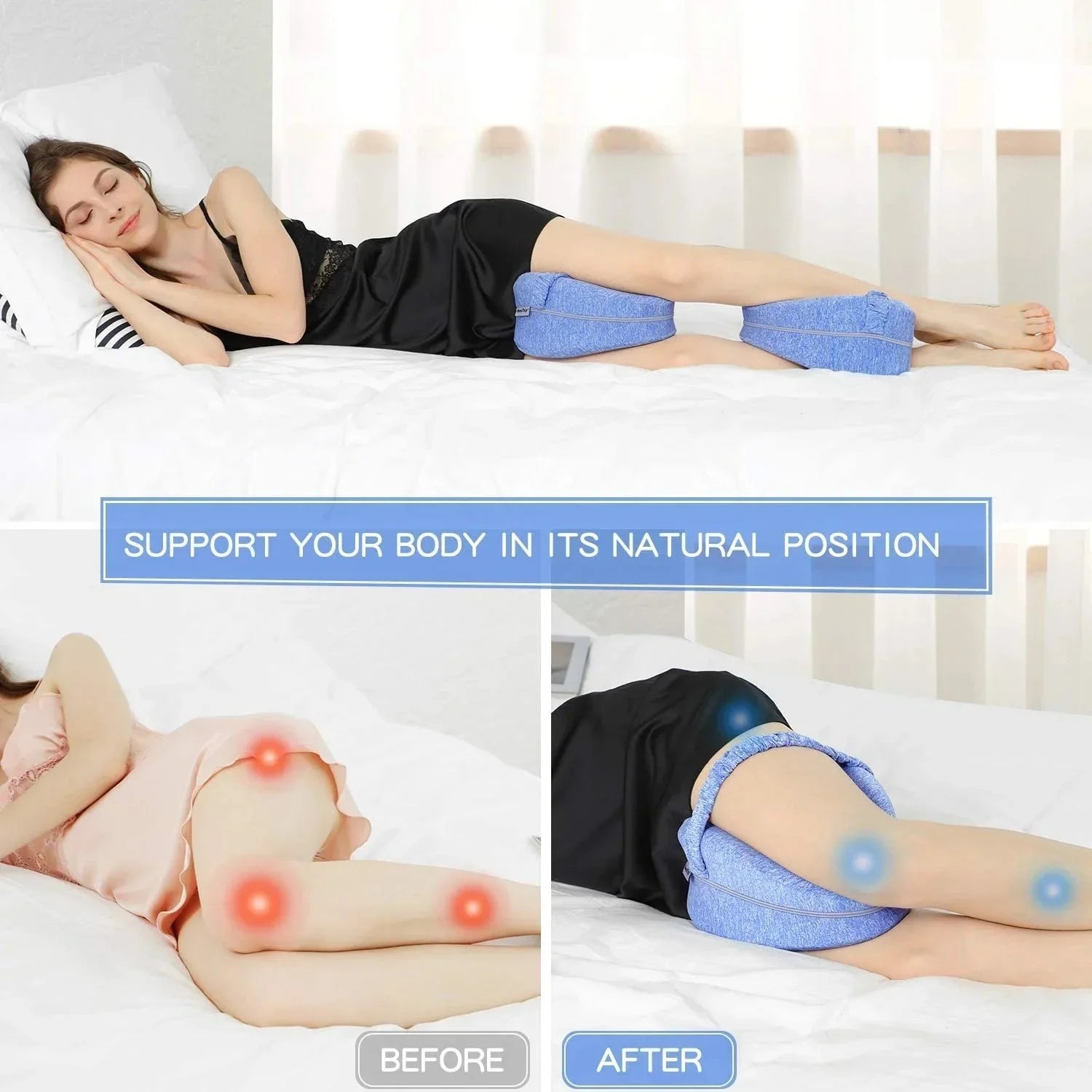 Memory Foam Leg Pillow – Knee Support for Side Sleepers & Sciatica Relief
