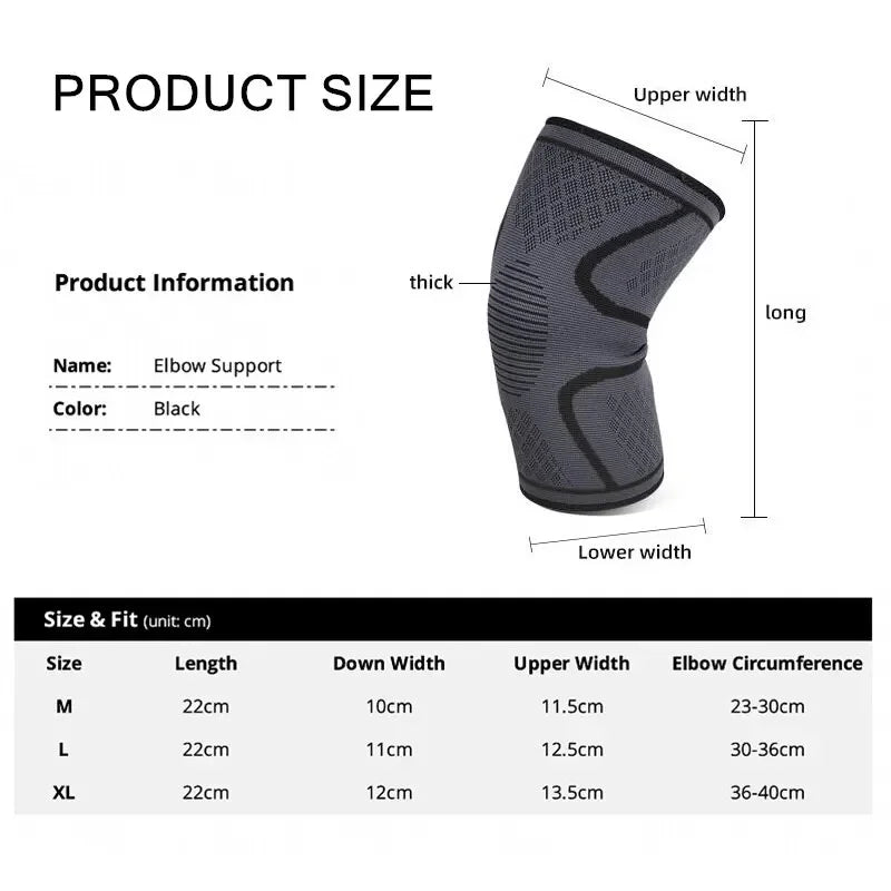 Elastic Nylon Elbow Support Pad – Sweat-Absorbing Arm Sleeve Brace for Gym, Basketball & Sports Safety