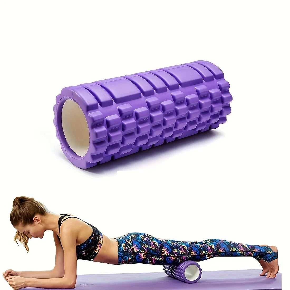 1pc Foam Shaft Yoga Column Fitness Yoga EVA Foam Roller Yoga Stick Deep Tissue Massage Roller For Back And Leg Muscle Workouts