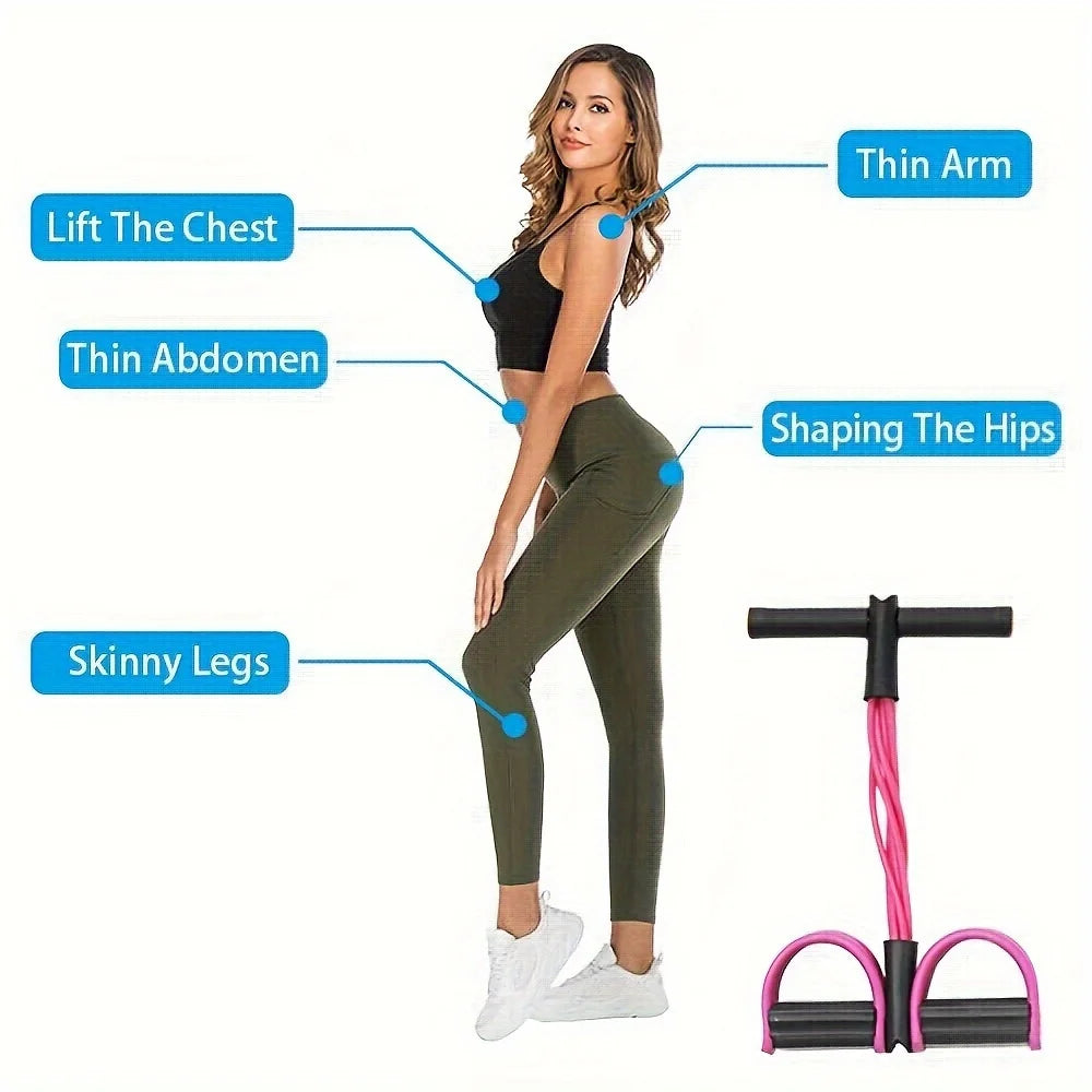 6-Tube Latex Resistance Band – Multi-Functional Elastic Yoga Pull Rope for Arms, Legs, Waist & Abs