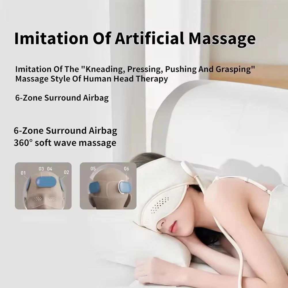 Electric Head & Eye Massager – Air Pressure, Graphene Heating & Hot Compress for Sleep & Stress Relief