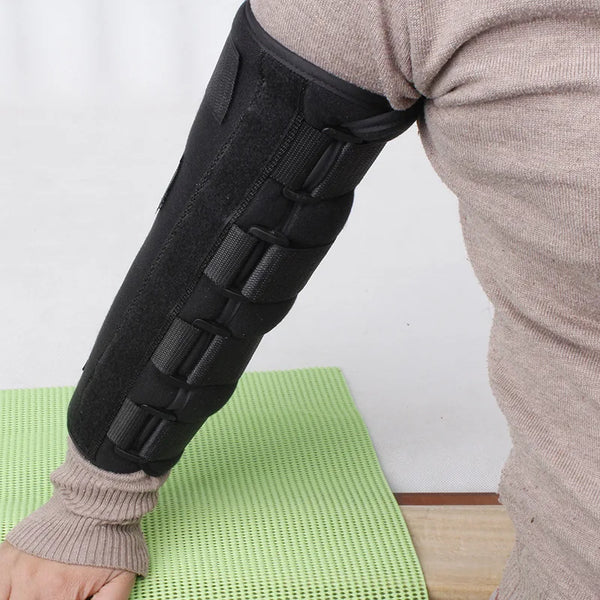 Hinged Elbow & Forearm Support Brace – Adjustable Orthotics Band Pad Belt for Elbow Arm Pain Relief