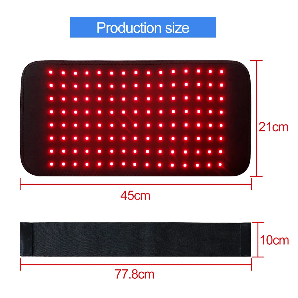 Red & Infrared Light Therapy Belt – 120 LEDs, 660nm & 850nm for Pain Relief