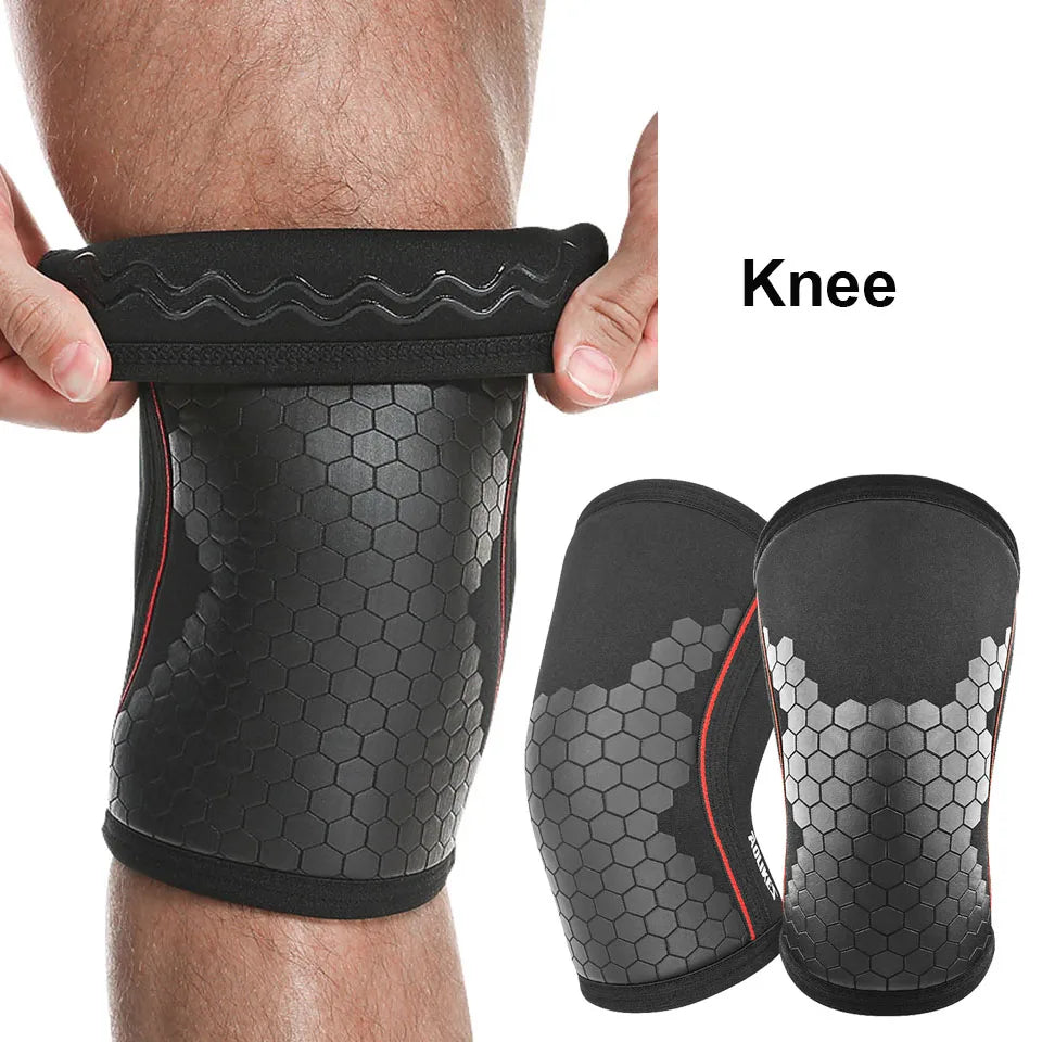 AOLIKES 7mm Neoprene Knee Sleeves for Weightlifting (Pair) Compression Knee Brace Support For Squats Crossfit Training Workout