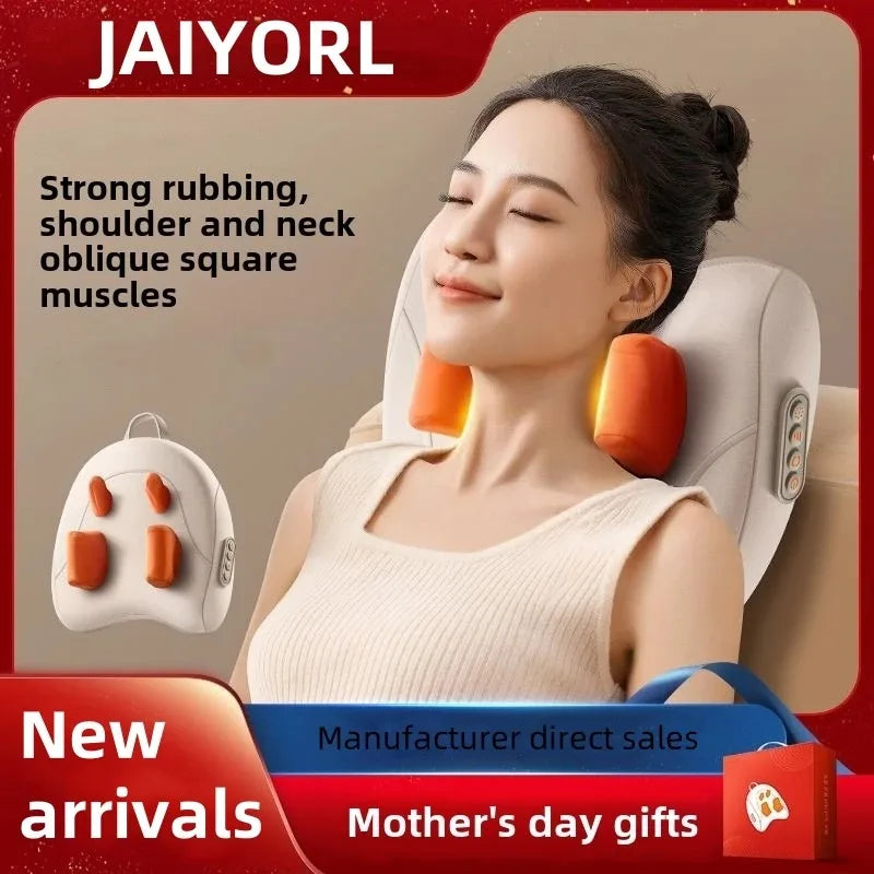 JAIYORL Wireless Electric Shiatsu Massage Pillow – Heating Kneading Massager for Neck, Waist & Legs