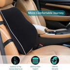 HEALTENCE Memory Foam Lumbar Back Cushion – Ergonomic Car & Office Support