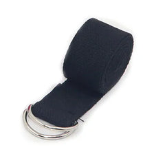 Cotton Yoga Strap with D-Ring Buckle – 183cm Adjustable Woven Stretch Belt for Fitness, Pilates & Stretching