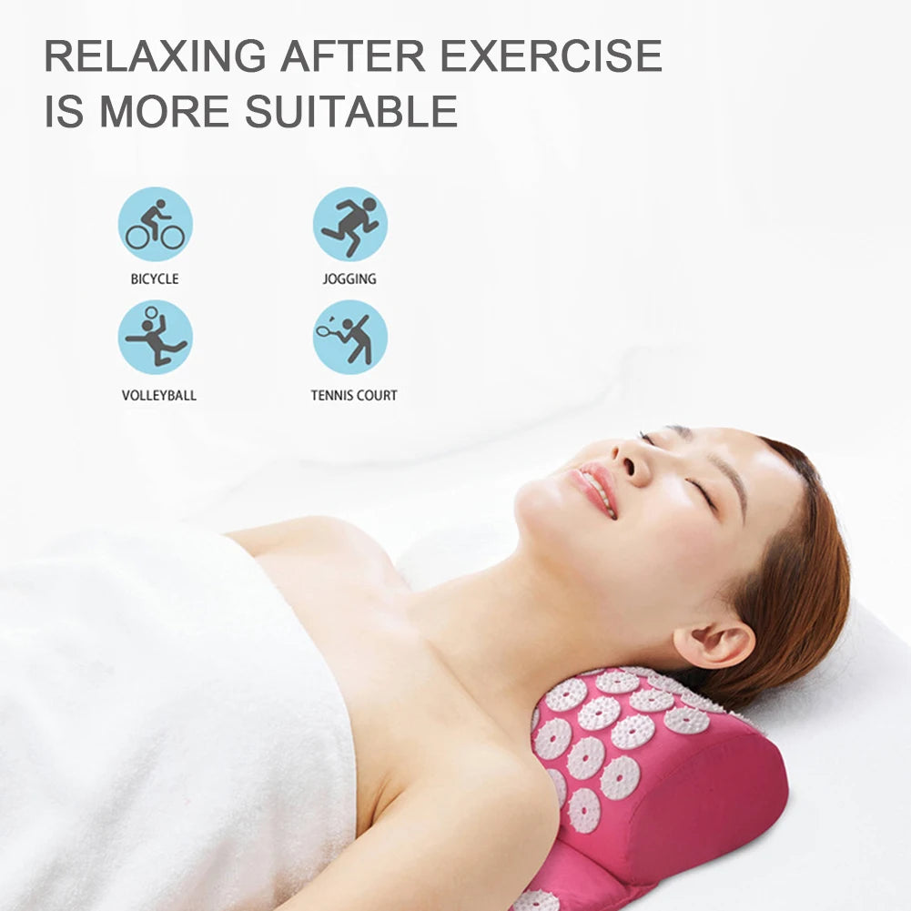 Acupressure Pillow Set with Storage Bag – Neck, Back & Foot Massage Mat for Blood Circulation