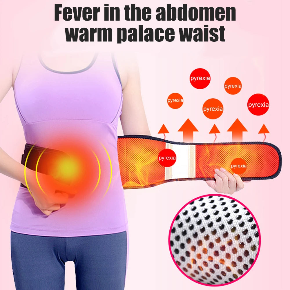 Heating Back Brace for Lower Back Pain Relief – Adjustable Magnetic Therapy Lumbar Support Belt - Heated Waist Wrap for Sciatica